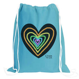Heart Drawstring Backpack w/2 Chalk Markers