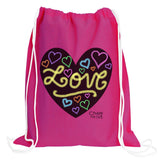 Heart Drawstring Backpack w/6 Pack Box Chalk