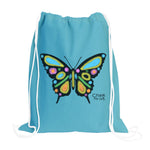 Butterfly Drawstring Backpack w/6 Pack Chalk