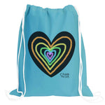 Heart Drawstring Backpack w/6 Pack Box Chalk