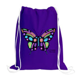 Butterfly Drawstring Backpack w/2 Chalk Markers