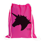 Unicorn Drawstring Backpack w/6 Pack Chalk