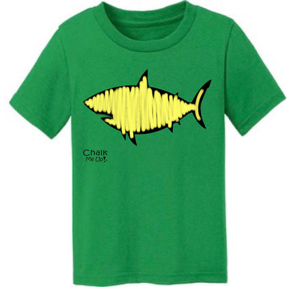 Toddler Shark Tshirt w/6 Pack Chalk