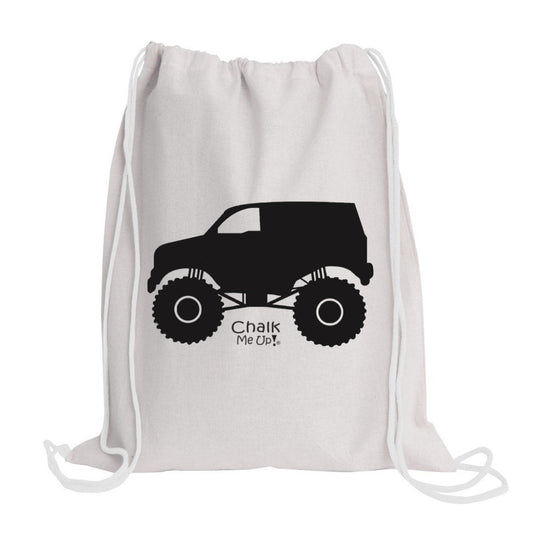 Toddler Truck Drawstring Bag includes Tie Dye Kit and a 4 Piece Chalk Pack